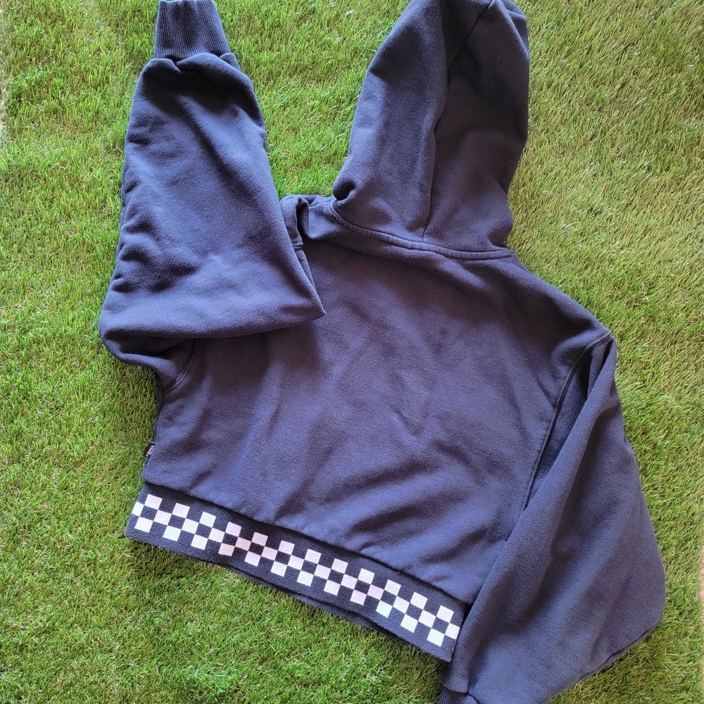 Vans Black Checkerboard Cropped Hoodie - Picture 2 of 4